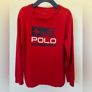 Polo by Ralph Lauren Kids Bright Red Long Sleeve Tee